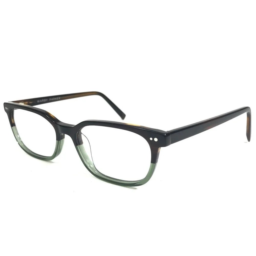 Warby Parker Eyeglasses Frames Lawrence M 723 Brown Green Rectangular 52-15-145